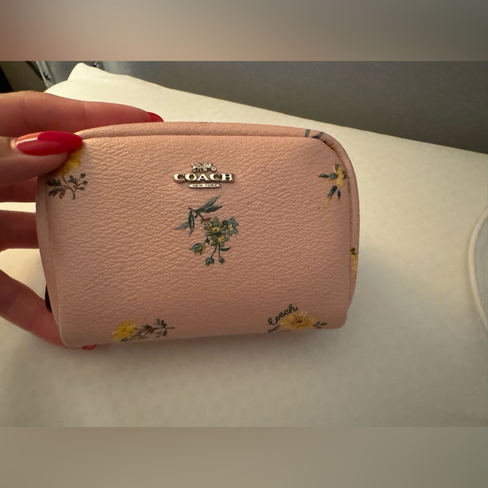 Coach Mini Light Pink Flower Pouch